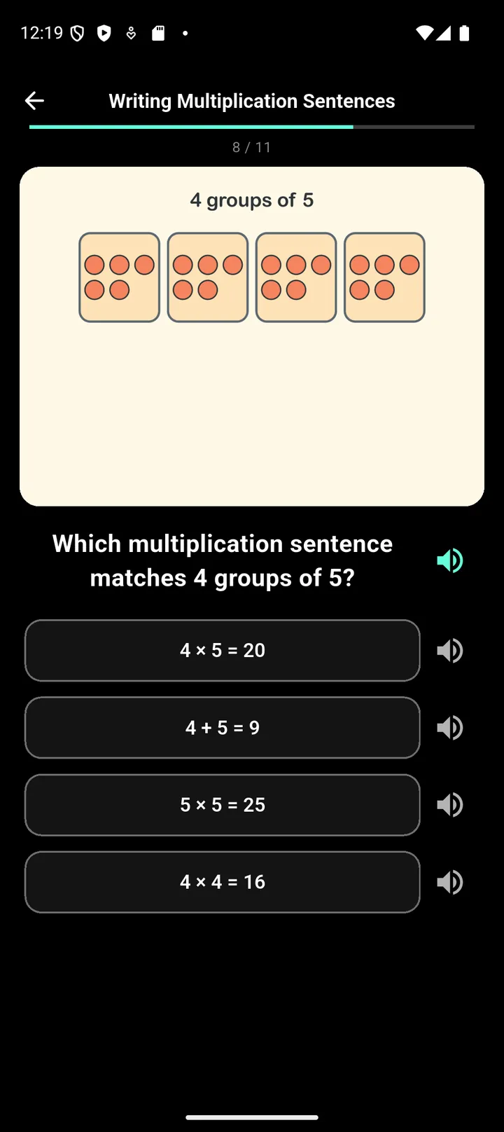 Math quiz with a typed number answer